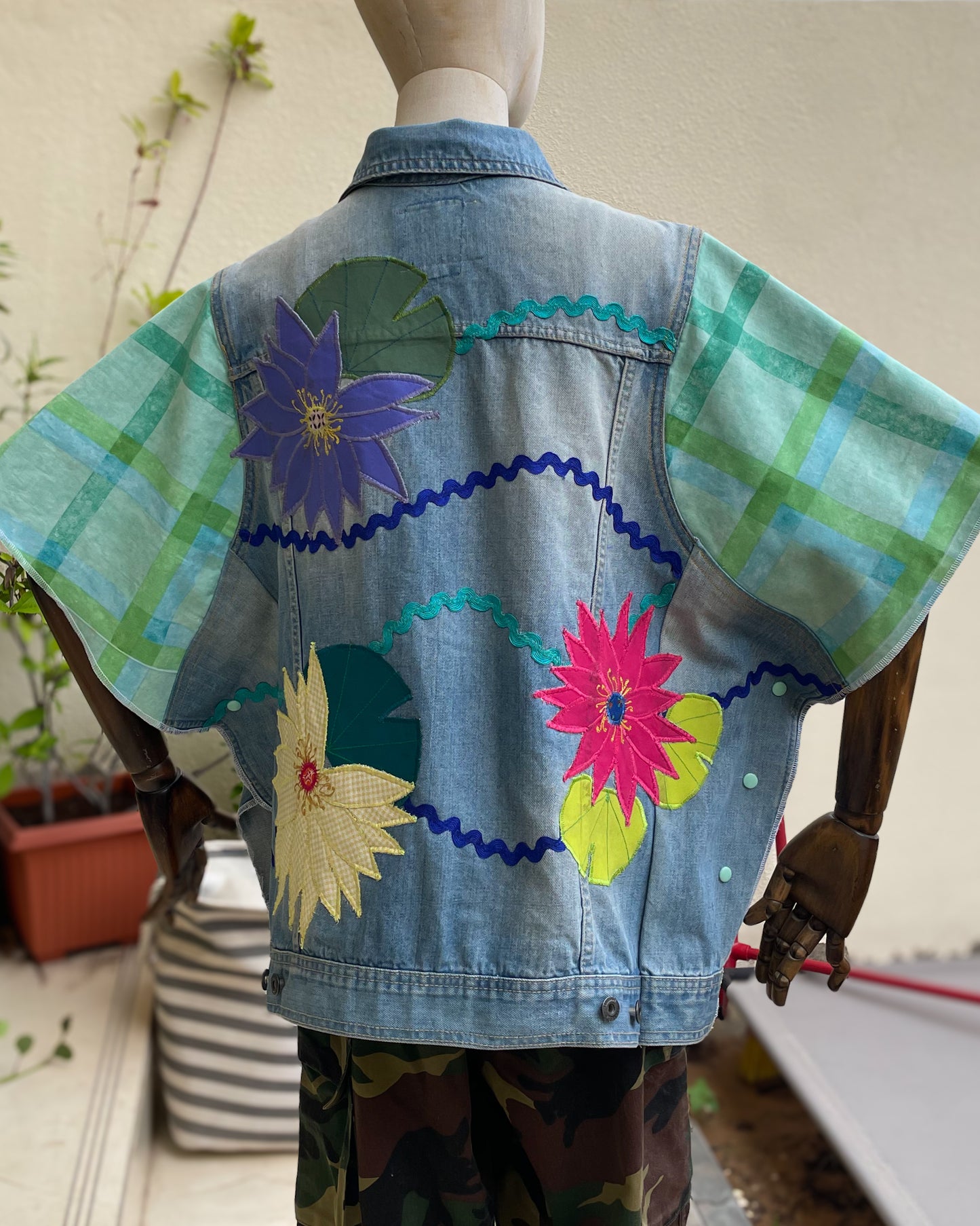 Origins of the Lotus | Refashioned Denim Jacket