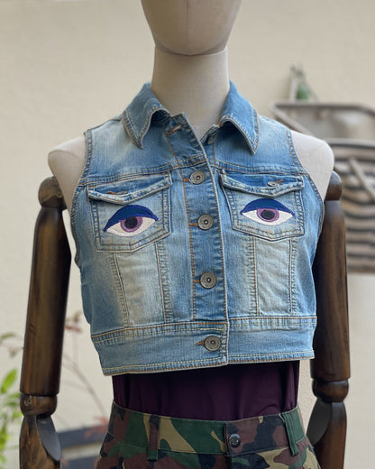 Yoni Shakti | Cropped Denim Vest