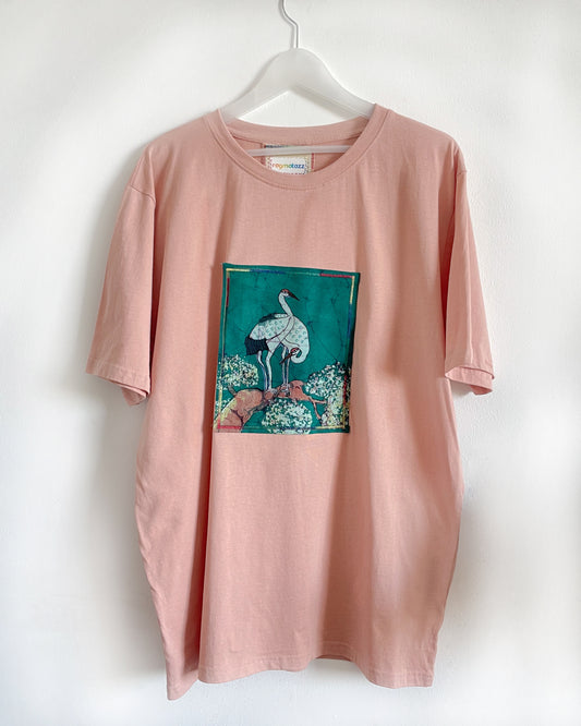 Cranes | Batik Painting on Cotton T-Shirt